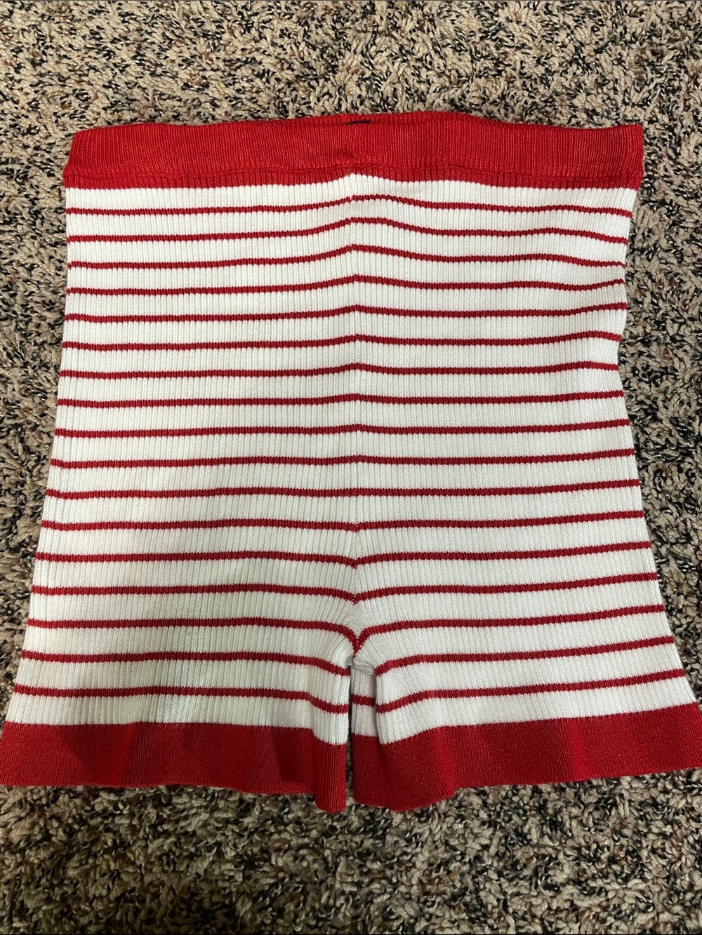 Art Class Comfy Knit Shorts Striped Red & White Girls L 10/12 NWOT